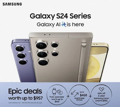 Electronics & Appliances offers in Singapore | Galaxy S24 series in Samsung Store | 12/02/2024 - 31/03/2024