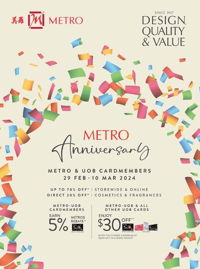 Department Stores offers in Singapore |  67th Anniversary Catalogue in Metro | 29/02/2024 - 10/03/2024