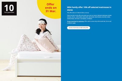 IKEA catalogue in Singapore | 10% off selected mattresses in stores | 04/03/2024 - 31/03/2024
