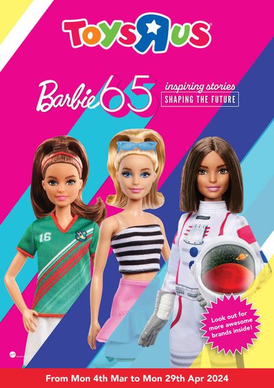 Kids, Toys & Babies offers in Singapore | Barbie 65 in Toys R Us | 05/03/2024 - 29/04/2024