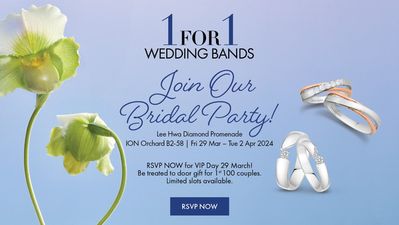 Jewellery & Watches offers | 1 for 1 wedding bands in Lee Hwa Jewellery | 19/03/2024 - 02/04/2024