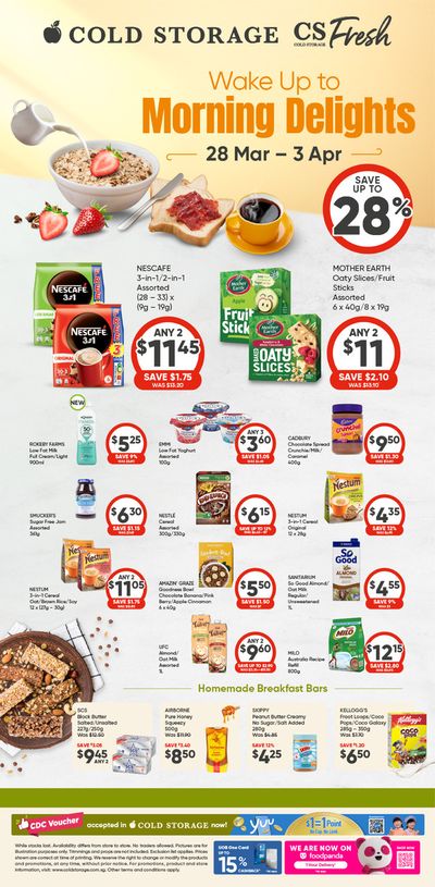 Supermarkets offers in Singapore | Wake up to morning delights in Cold Storage | 28/03/2024 - 03/04/2024