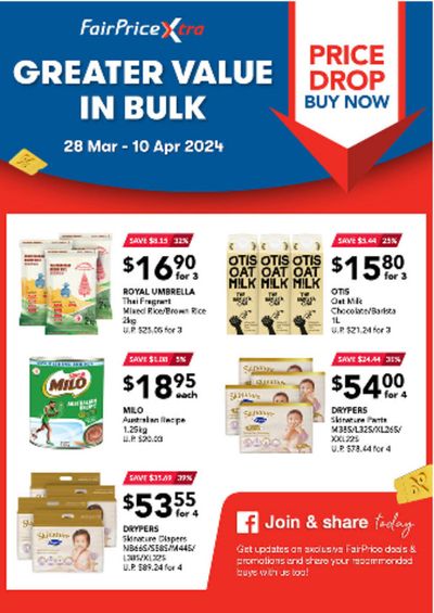 FairPrice catalogue in Singapore | Greater value in bulk | 29/03/2024 - 10/04/2024