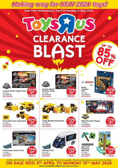Kids, Toys & Babies offers | Clearence blast in Toys R Us | 03/04/2024 - 13/05/2024
