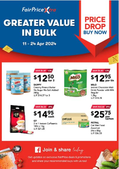 FairPrice catalogue in Singapore | Greater value in bulk | 11/04/2024 - 24/04/2024