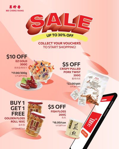 Restaurants offers | Sale up to 30% off in Bee Cheng Hiang | 12/04/2024 - 30/04/2024