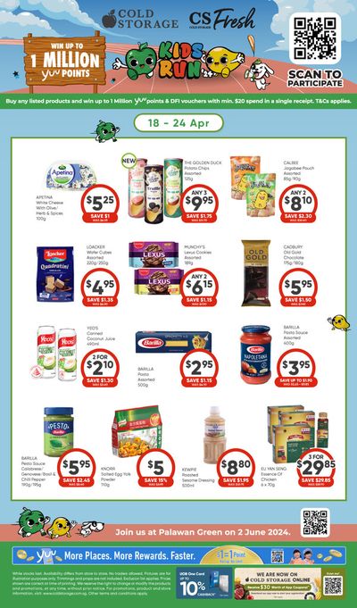 Supermarkets offers in Singapore | Kids Run in Cold Storage | 18/04/2024 - 24/04/2024