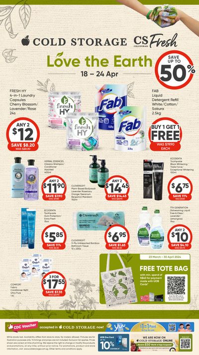 Supermarkets offers in Singapore | Love the Earth in Cold Storage | 18/04/2024 - 24/04/2024