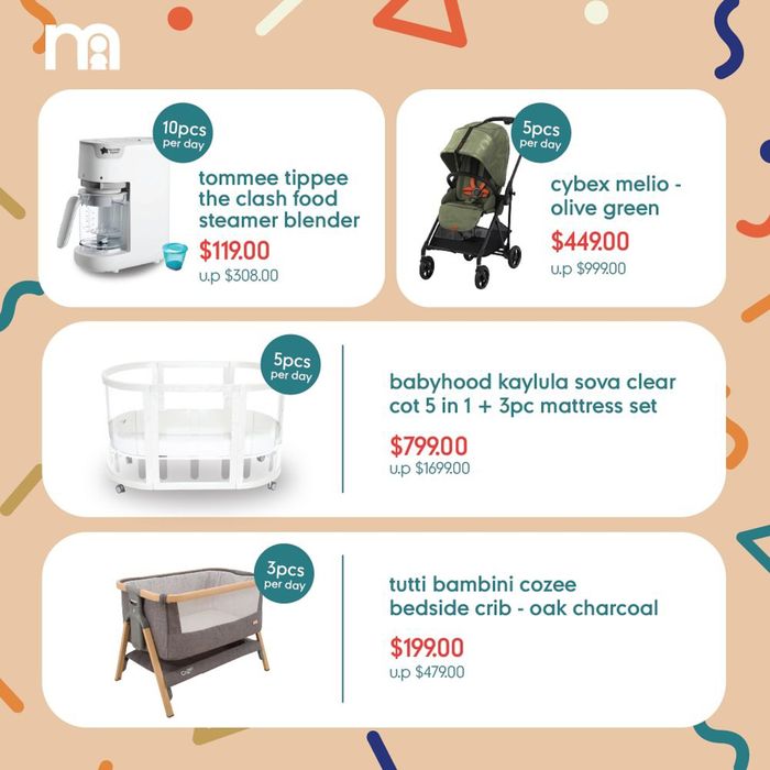 Mothercare catalogue in Singapore | Crazy limited daily deals | 01/05/2024 - 05/05/2024