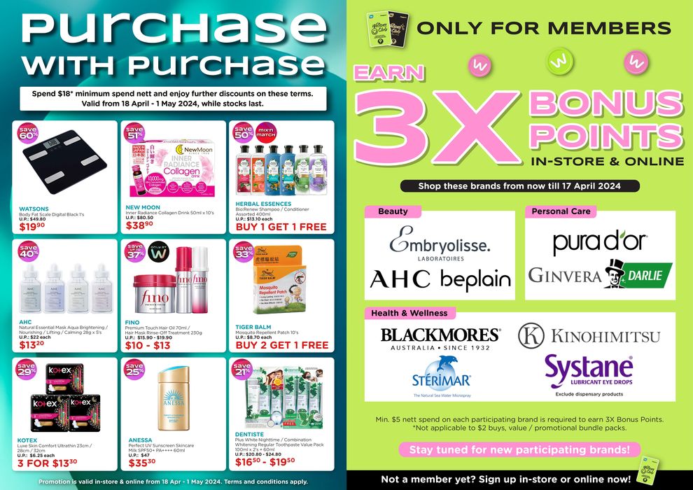 Watsons catalogue in Singapore | 2nd buy at 50% off  | 30/04/2024 - 01/05/2024