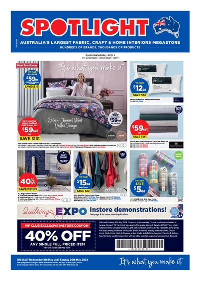 Home & Furniture offers in Singapore | It's what you make it in Spotlight | 08/05/2024 - 26/05/2024