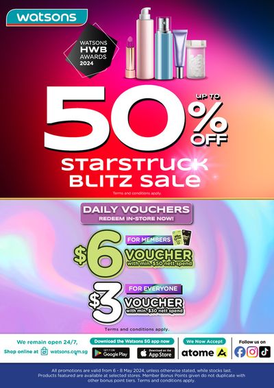 Watsons catalogue in Singapore | Up to 50% off  | 08/05/2024 - 08/05/2024
