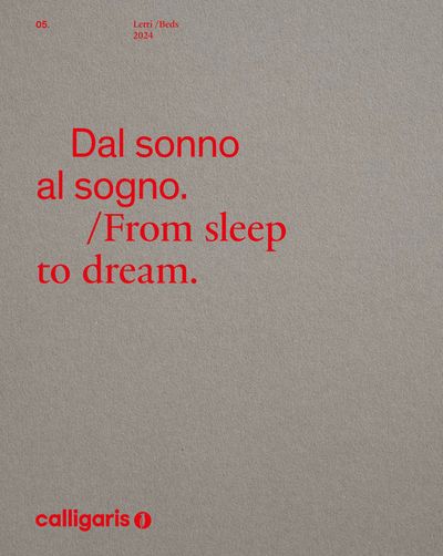 Calligaris catalogue | From sleep to dream. | 14/05/2024 - 31/12/2024