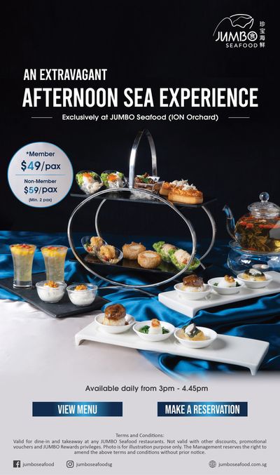 Restaurants offers in Singapore | Afternoon sea experience in JUMBO Seafood | 01/07/2024 - 31/07/2024