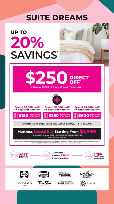 Department Stores offers | Suite dreams in BHG | 04/07/2024 - 31/07/2024
