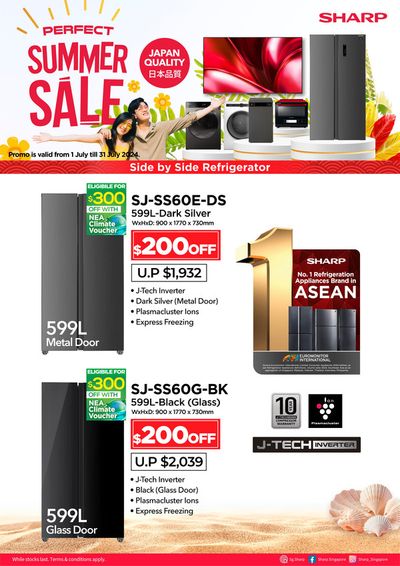 Electronics & Appliances offers in Singapore | Summer sale in Sharp | 24/07/2024 - 31/07/2024