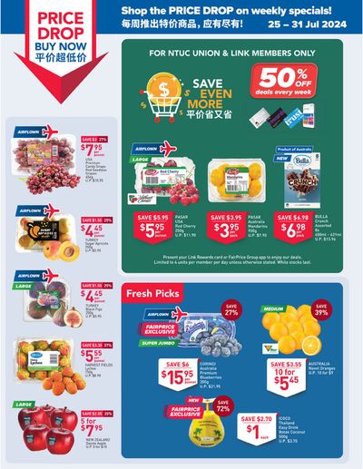 Supermarkets offers in Bukit Merah | Shop the price drop on weekly specials in FairPrice | 25/07/2024 - 31/07/2024