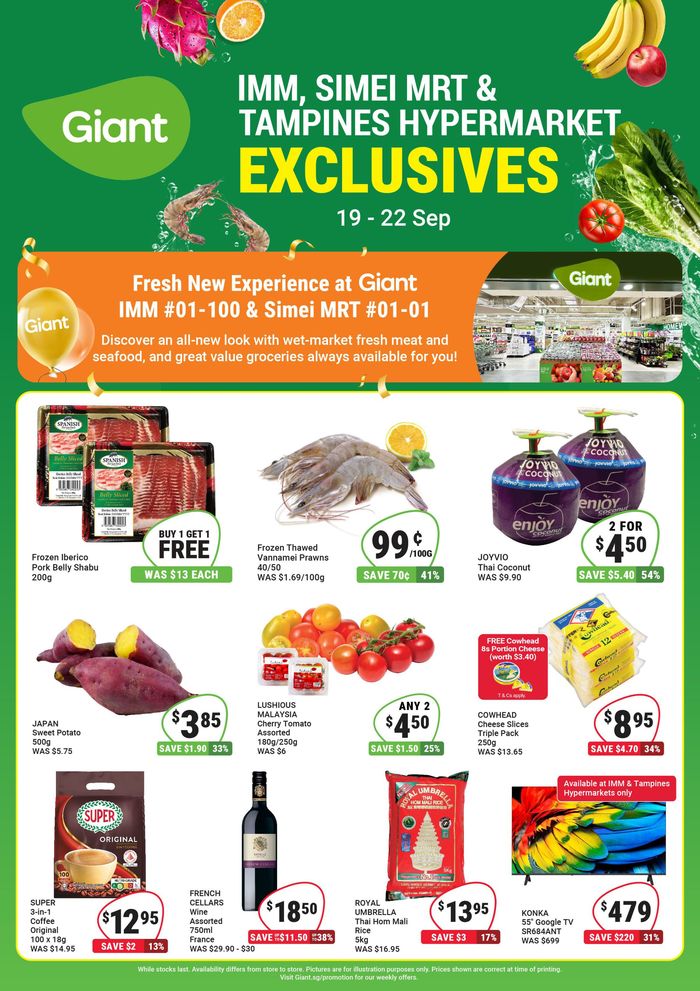 Giant catalogue in Singapore | IMM, Simei MRT & Tampines Hypermarket Exclusives | 19/09/2024 - 22/09/2024