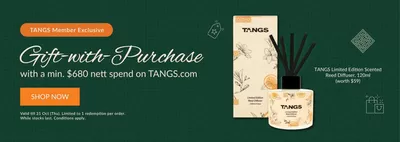 Department Stores offers | Gift with purchase in Tangs | 03/10/2024 - 31/10/2024