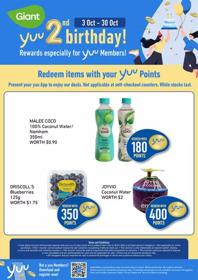 Giant catalogue in Singapore | yuu Birthday Reward Offers! | 03/10/2024 - 30/10/2024