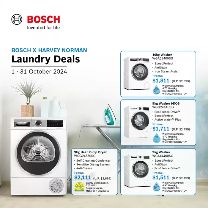 Bosch catalogue in Singapore | Laundry deals | 10/10/2024 - 31/10/2024