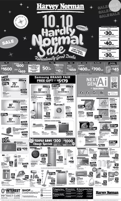 Home & Furniture offers in Singapore | StraitsTimes 12 Oct 10-10 Hardly Normal Sale allstores in Harvey Norman | 12/10/2024 - 26/10/2024