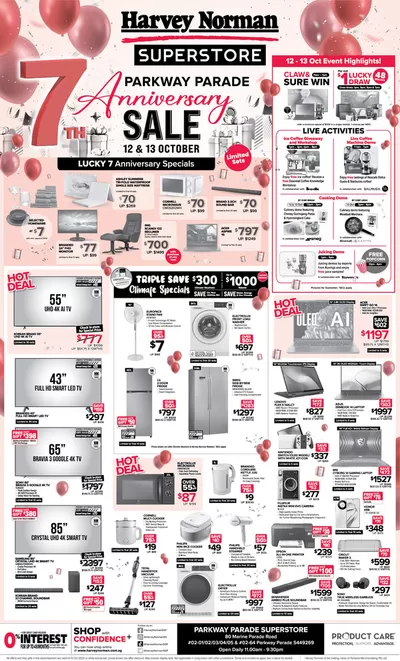 Harvey Norman catalogue | StraitsTimes 12 Oct Parkway 7th Anniversary ELEC IT | 12/10/2024 - 26/10/2024