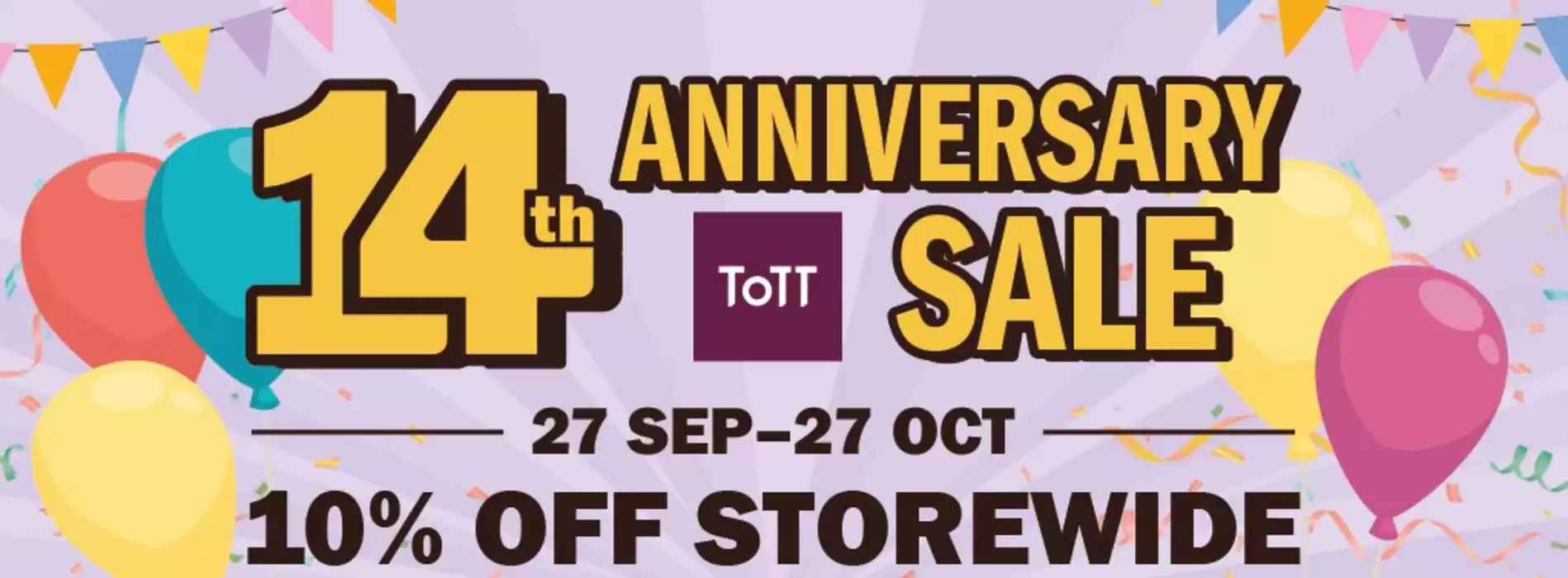 ToTT catalogue | 14 anniversary sale | 16/10/2024 - 27/10/2024