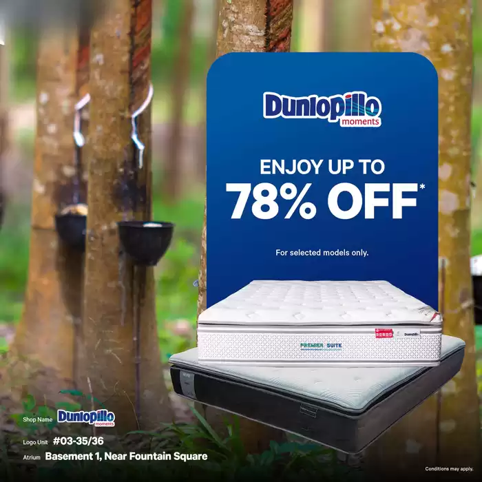 Dunlopillo catalogue in Singapore | Enjoy up to 78% off | 28/10/2024 - 03/11/2024