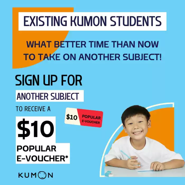 Kumon catalogue in Singapore | 10$ popular e-voucher | 25/10/2024 - 15/11/2024