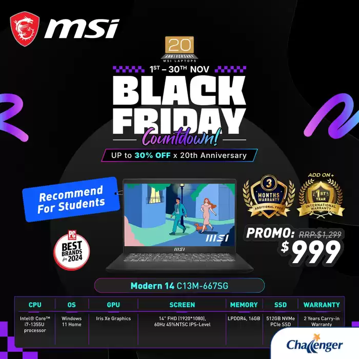 Challenger catalogue in Singapore | Black friday | 01/11/2024 - 30/11/2024