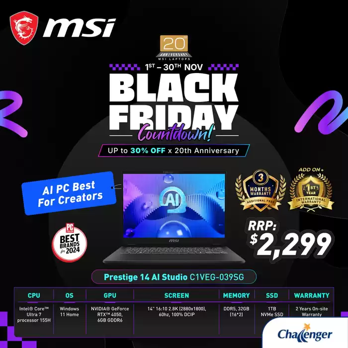 Challenger catalogue in Singapore | Black friday | 01/11/2024 - 30/11/2024