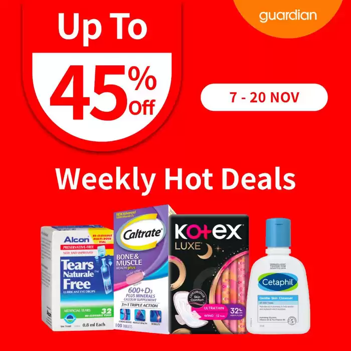 Guardian catalogue in Singapore | Up to 45% off | 11/11/2024 - 20/11/2024