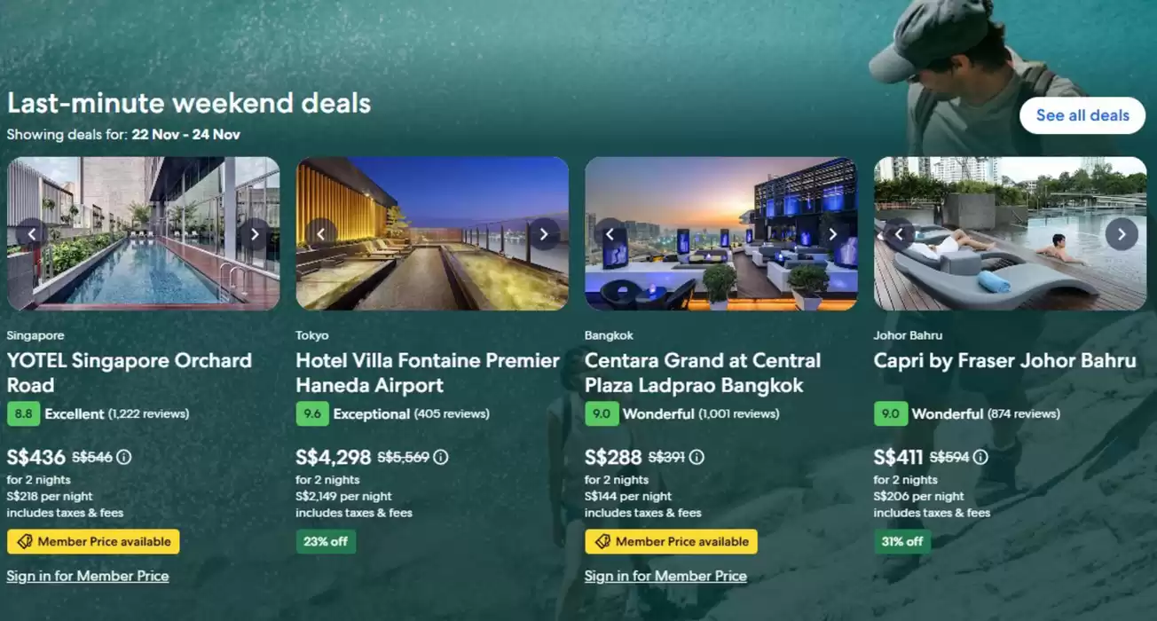 Expedia Travel catalogue | Last-minute weekend deals | 12/11/2024 - 24/11/2024