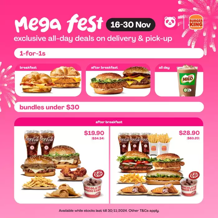 Burger King catalogue in Singapore | $1 delivery fee | 20/11/2024 - 30/11/2024