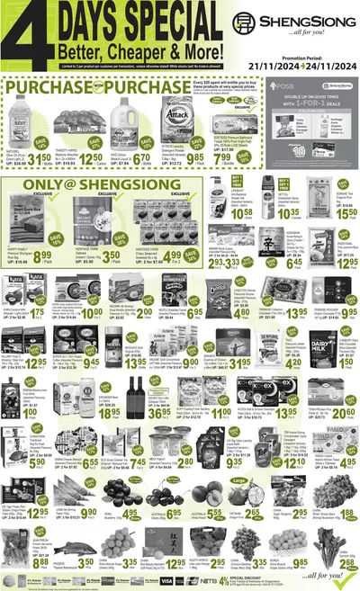 Sheng Siong catalogue in Singapore | 4 Days Special | 21/11/2024 - 24/11/2024