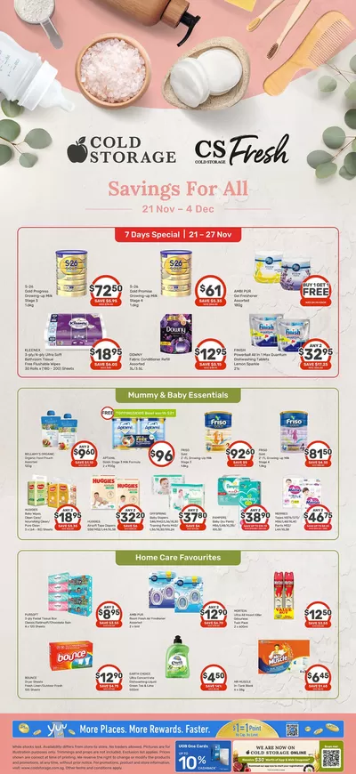 Supermarkets offers | Homecare & Baby Ad in Cold Storage | 21/11/2024 - 05/12/2024