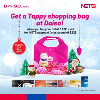 Daiso catalogue in Singapore | FREE exclusive PINK TAPPY Shopping Bag | 03/12/2024 - 31/12/2024