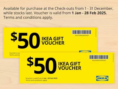 Home & Furniture offers | Get your $50 IKEA flat packed gift, for only $40! in IKEA | 04/12/2024 - 31/12/2024