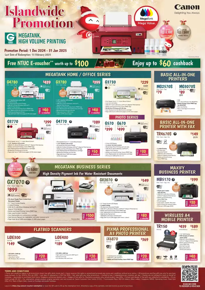 Canon catalogue in Singapore | Island wide promotions | 16/12/2024 - 31/01/2025