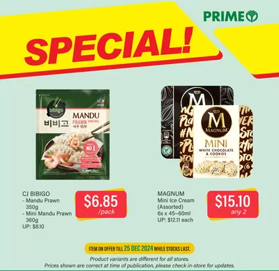 Prime Supermarket catalogue in Singapore | Great offer for bargain hunters | 22/12/2024 - 05/01/2025