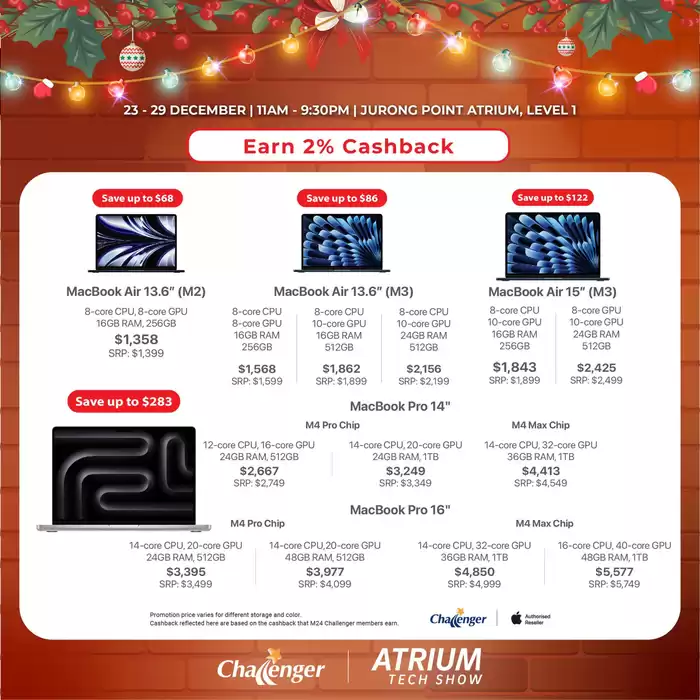 Challenger catalogue in Singapore | Earm 2% cashback | 24/12/2024 - 29/12/2024