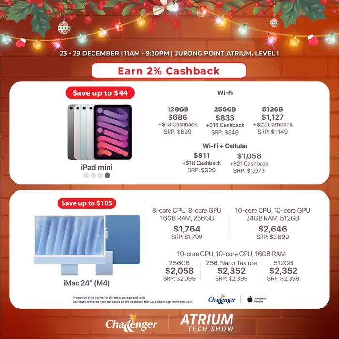 Challenger catalogue in Singapore | Earm 2% cashback | 24/12/2024 - 29/12/2024