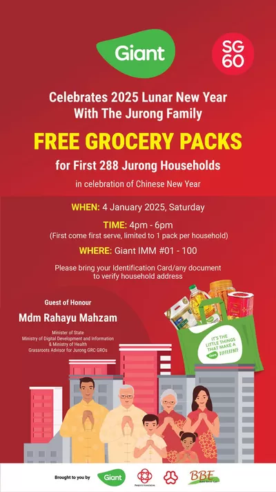 Giant catalogue in Singapore | Free Grocery Packs For Jurong Households! | 27/12/2024 - 04/01/2025