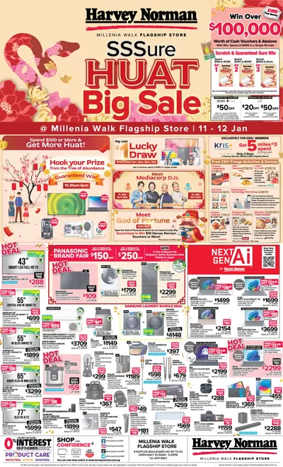 Home & Furniture offers | Straits Times 11 January SSSure Huat Big Sale (Event) in Harvey Norman | 11/01/2025 - 18/01/2025