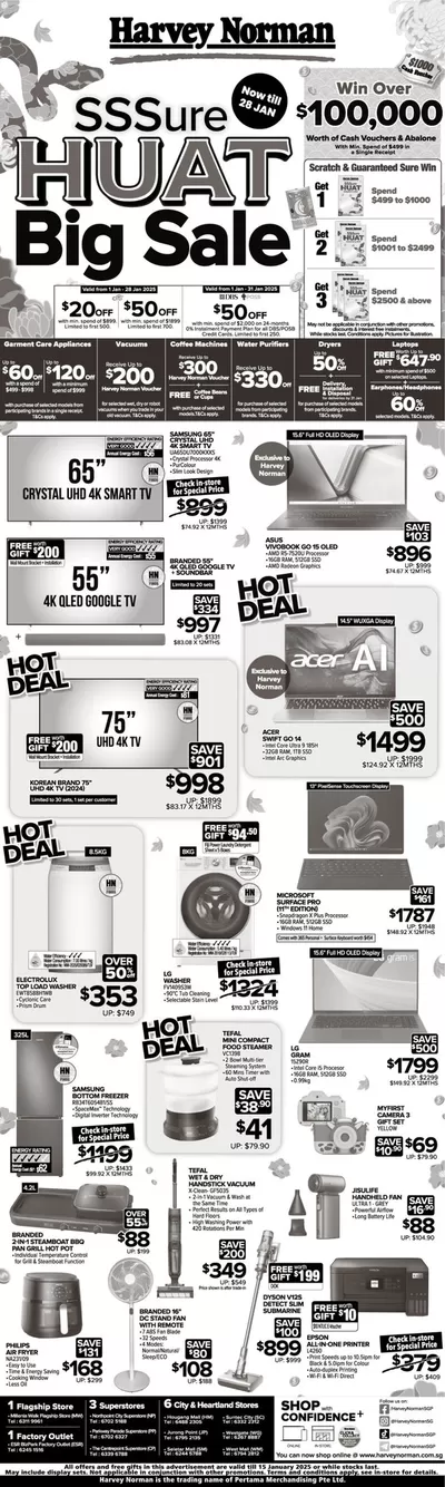 Home & Furniture offers | Straits Times 11 January SSSure Huat Big Sale in Harvey Norman | 11/01/2025 - 18/01/2025