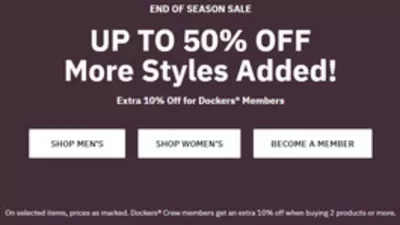 Dockers catalogue | End of sale | 13/01/2025 - 31/01/2025