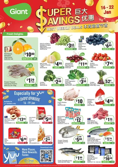 Giant catalogue in Singapore | Super Savings | 16/01/2025 - 22/01/2025