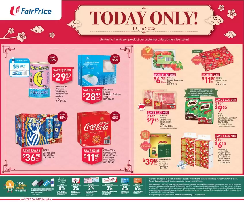 FairPrice catalogue in Singapore | FairPrice Chinese New Year 1-Day Specials {19 Jan 2025} | 19/01/2025 - 26/01/2025