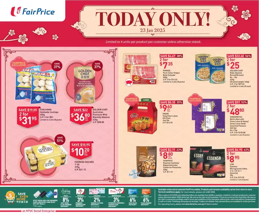 FairPrice catalogue in Singapore | FairPrice Chinese New Year 1-Day Specials {23 Jan 2025} | 23/01/2025 - 06/02/2025